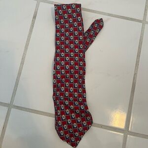 Dior Red and Blue Geometric Tie